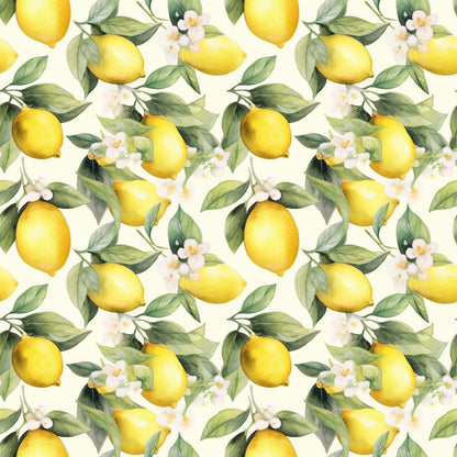 Lemons and Citrus Sour Splash Pattern 4 Quilting Cotton Fabric