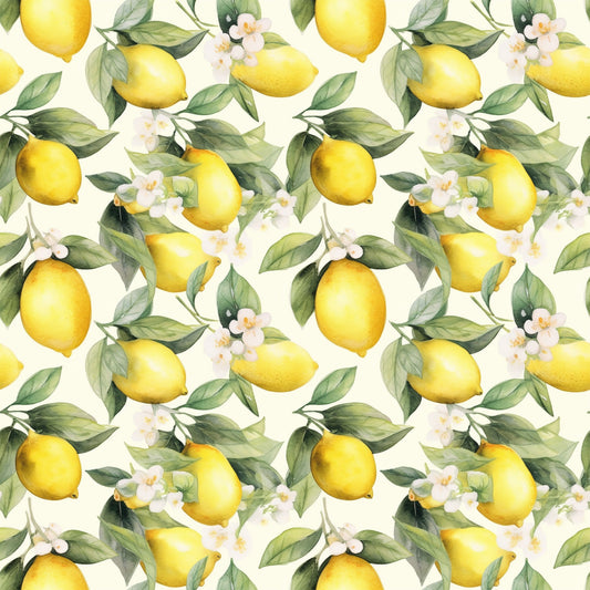 Lemons and Citrus Sour Splash Pattern 4 Quilting Cotton Fabric