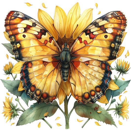 Spring Flowers and Butterflies Fabric Panel 5
