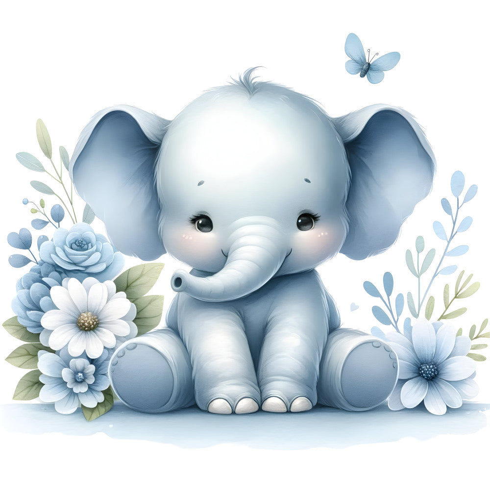 Baby Boy Elephant Fabric Panel 21