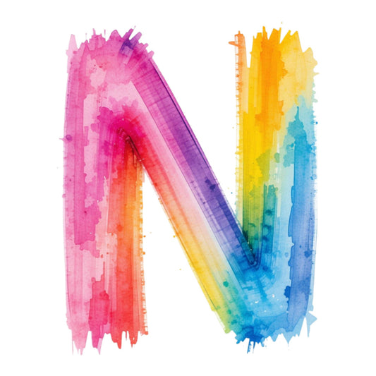 Brushstroke Alphabet Fabric Panel 15