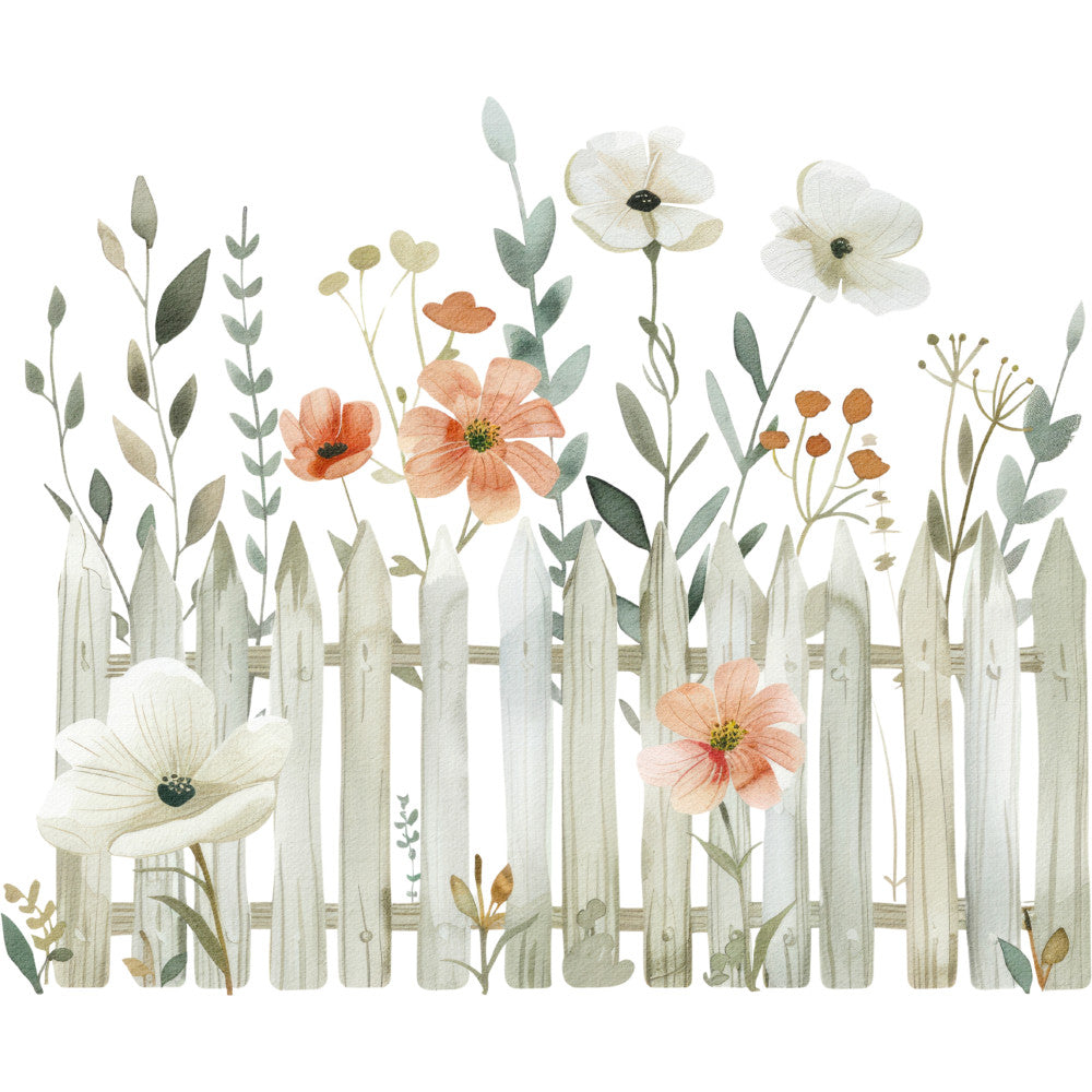 Watercolor Farm Fabric Panel 106