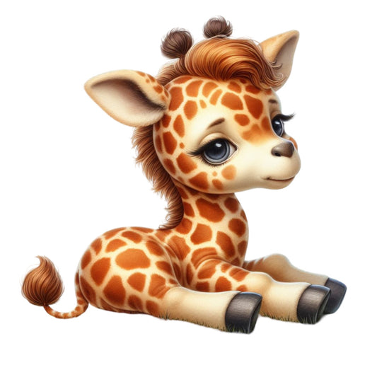 Cute Baby Giraffe Fabric Panel 15