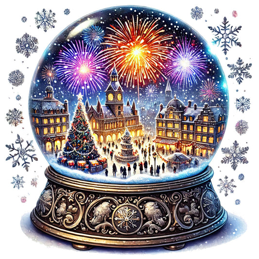 Christmas Snow Globes Fabric Panel 18