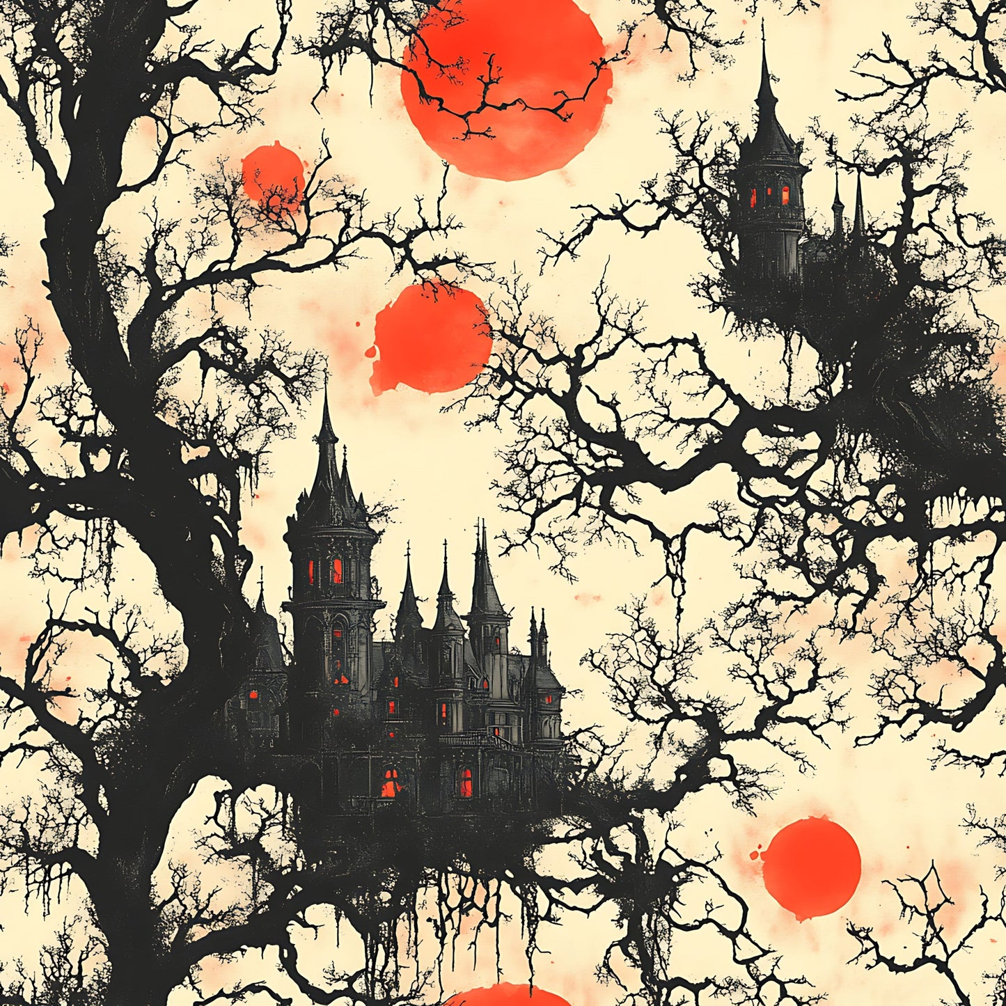 Blood Moon Manor Pattern 19 Quilting Cotton Fabric