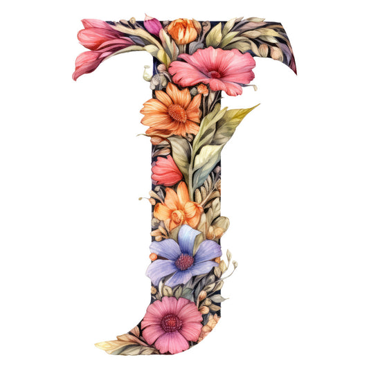 Alphabet Flowers Fabric Panel 1