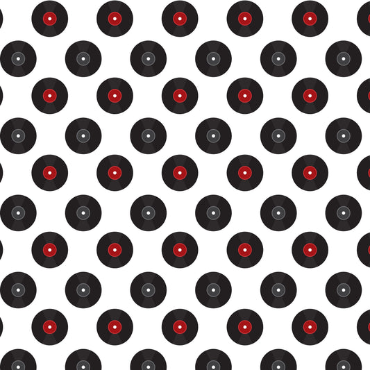 50s Black and Red Diner Pattern 7 Quilting Cotton Fabric