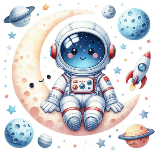 Cute Little Astronaut Fabric Panel 30