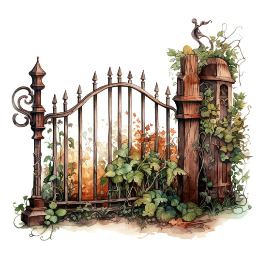 Floral Steampunk Fabric Panel 20