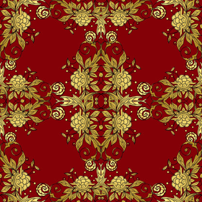 Gilded Crimson Pattern 5 Minky Fabric