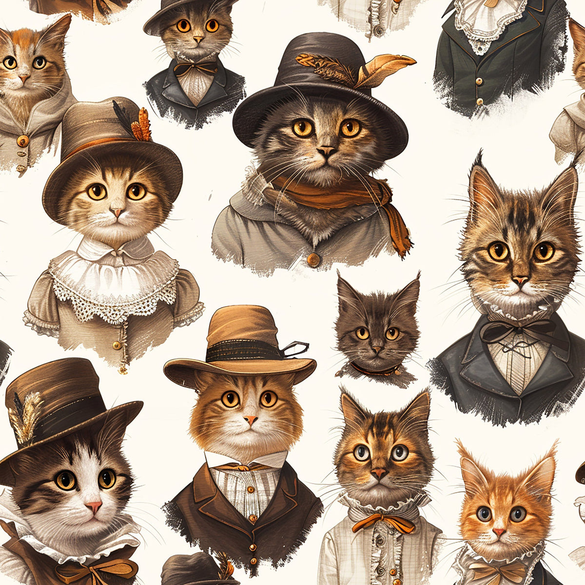 Whiskered Gentry Pattern 3 Minky Fabric