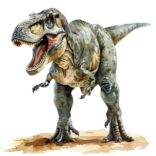 Watercolor Dinosaurs Fabric Panel 21