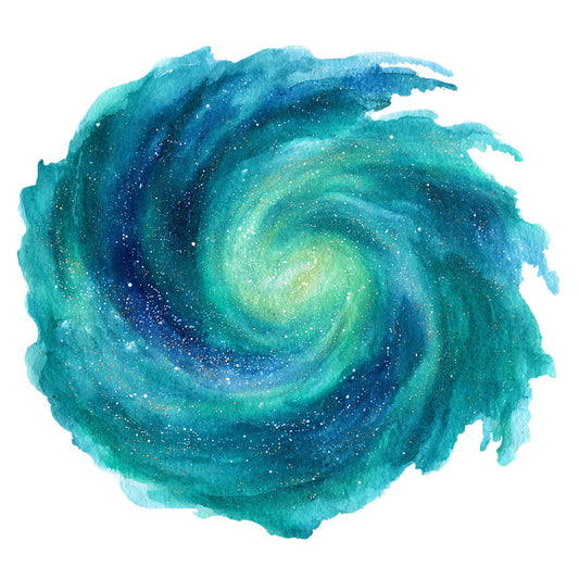 turquoise, teal, aqua blue, navy blue, seafoam green, cyan, cosmic, galaxy, spiral, swirl, abstract, watercolor, celestial, starry, nebula, sparkle, glitter, ethereal, dreamy, modern, bohemian, mystical, space, night sky, whimsical, elegant, contemporary, meditation, zen, relaxing