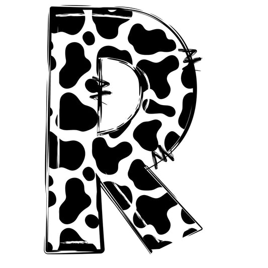 Cow Print Alphabet Fabric Panel 24