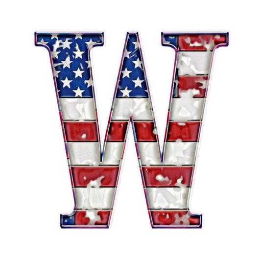 Grunge American Flag Alphabet Fabric Panel 4