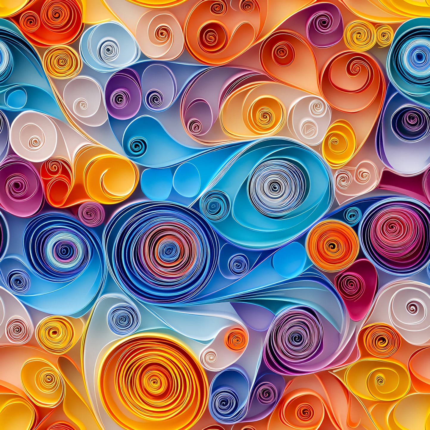 Abstract Paper Quilling Pattern 3 Quilting Cotton Fabric