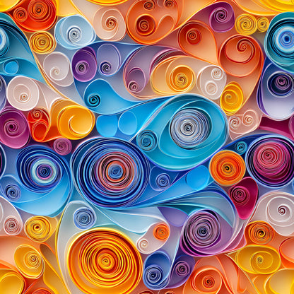 Abstract Paper Quilling Pattern 3 Quilting Cotton Fabric