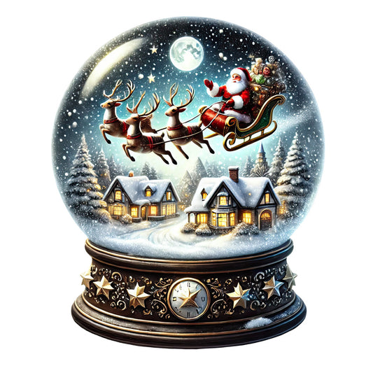 Christmas Snow Globes Fabric Panel 56