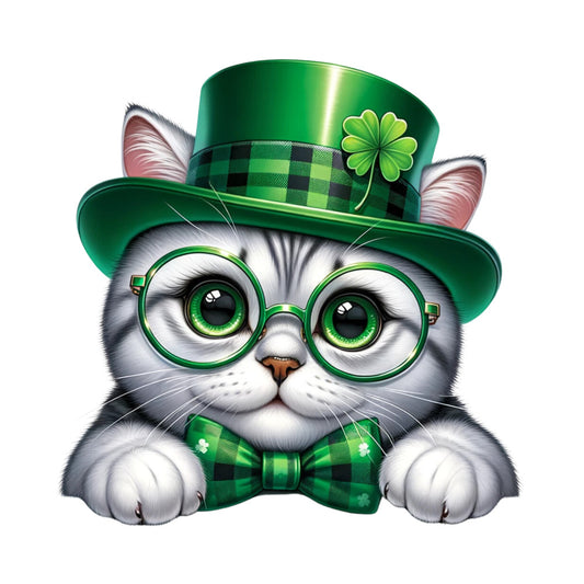 St Patricks Day Cat Fabric Panel 10