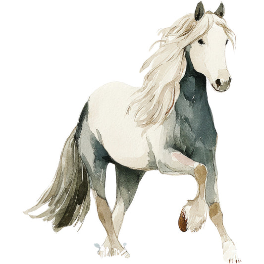 Watercolor Horses Fabric Panel 29