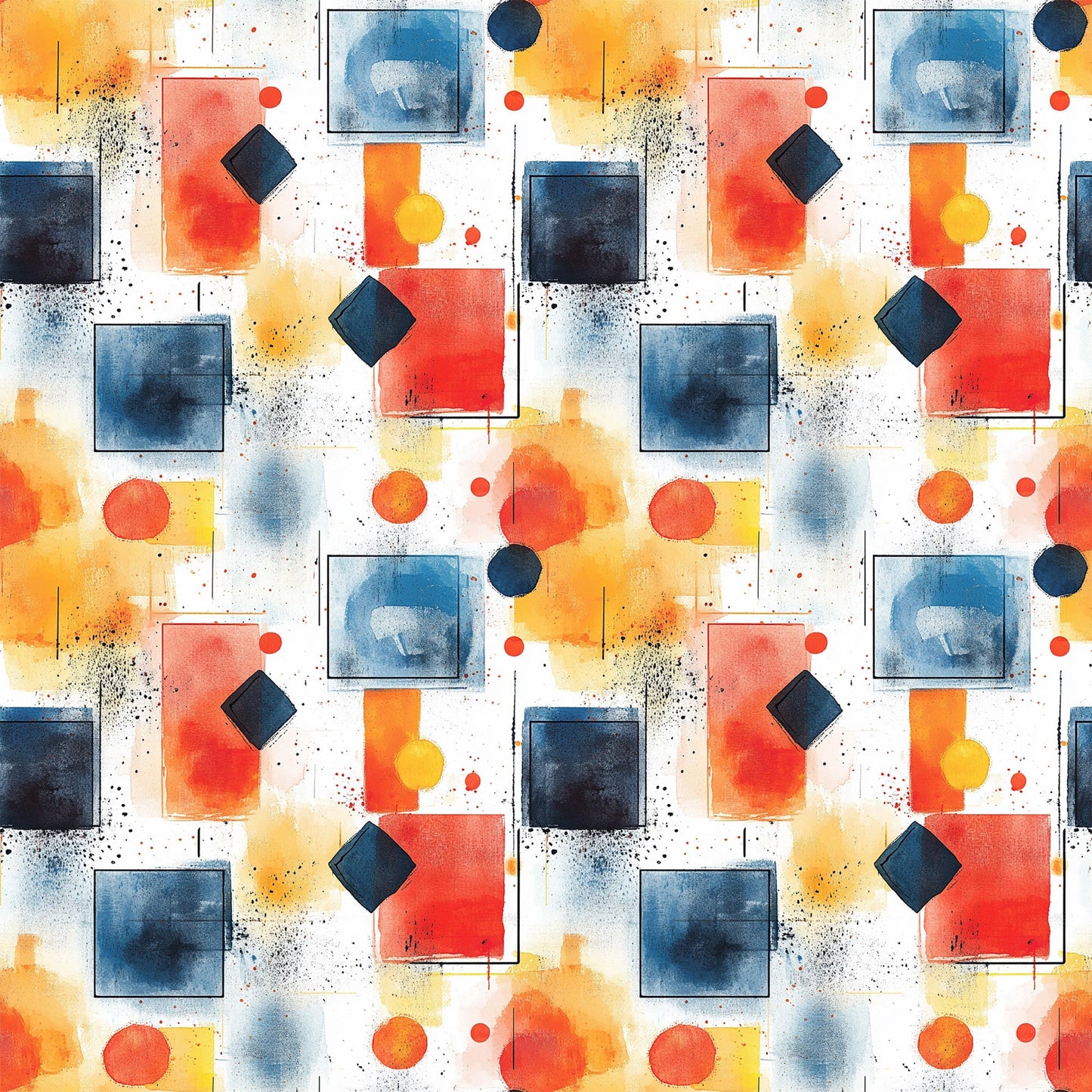 Mid Century Mod Geometric Pattern 8 Quilting Cotton Fabric