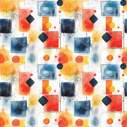 Mid Century Mod Geometric Pattern 8 Quilting Cotton Fabric