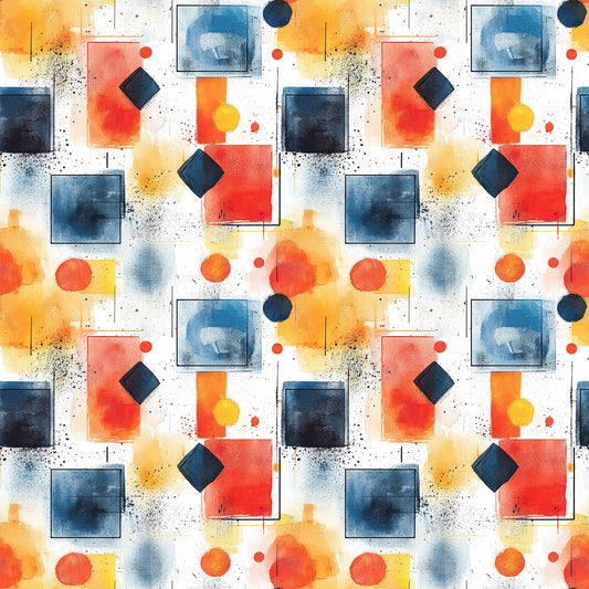Mid Century Mod Geometric Pattern 8 Quilting Cotton Fabric