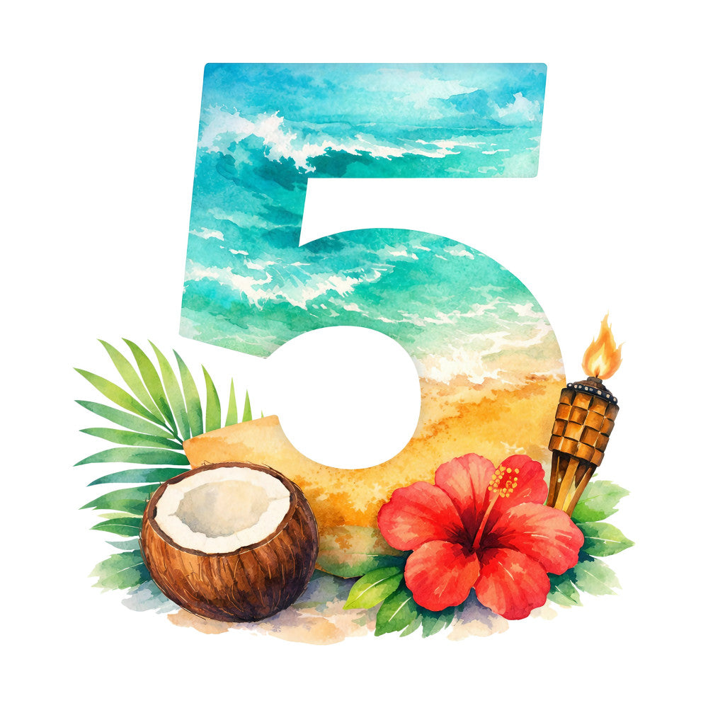 turquoise blue, ocean waves, tropical, coconut, hibiscus, red flower, sandy beach, palm leaves, torch, tiki, coastal, summer, beach themed, aqua, cream, coral, whimsical, hawaiian, island vibes, nautical, vibrant, watercolor, nature inspired, boho, relaxation, vacation, travel, paradise, tropical flowers