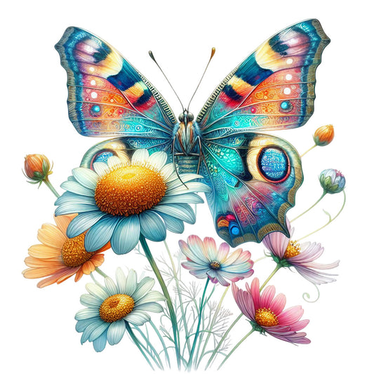 Spring Flowers and Butterflies Fabric Panel 32