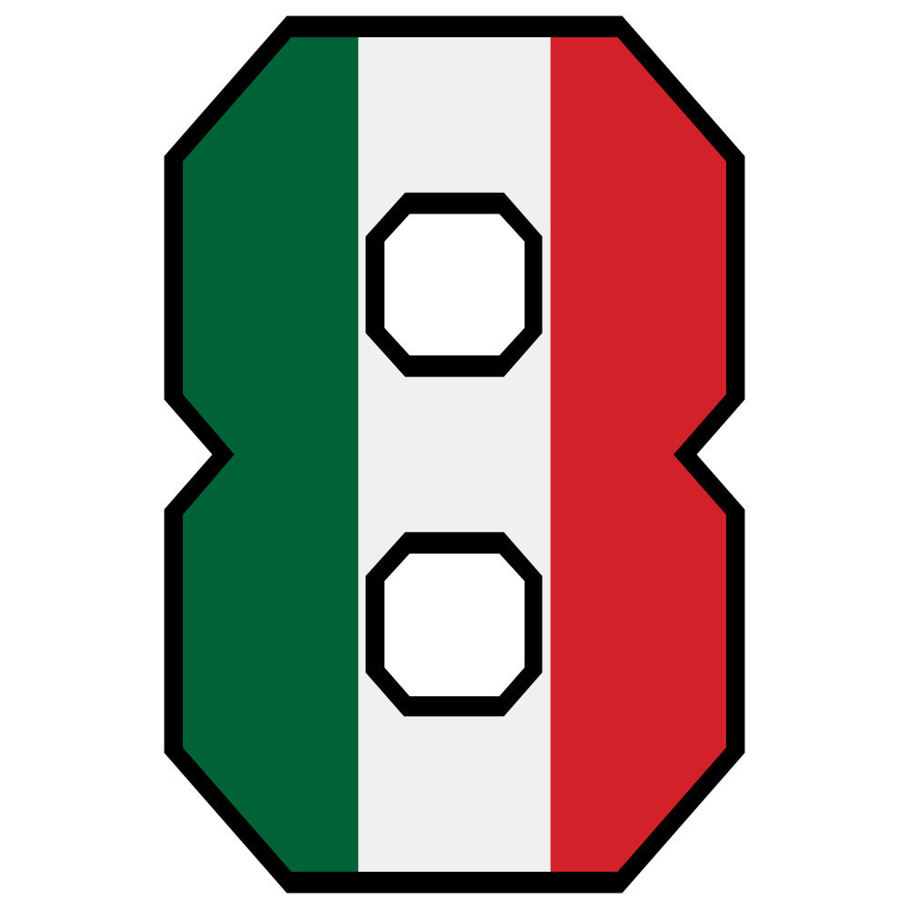 green, white, red, mexican flag colors, number eight, octagon shapes, geometric design, patriotic, fabric panel, quilting cotton, applique style, bold graphics, crafting material, sewing project, mexican theme, tricolor stripes, numeral design, cotton fabric, diy project