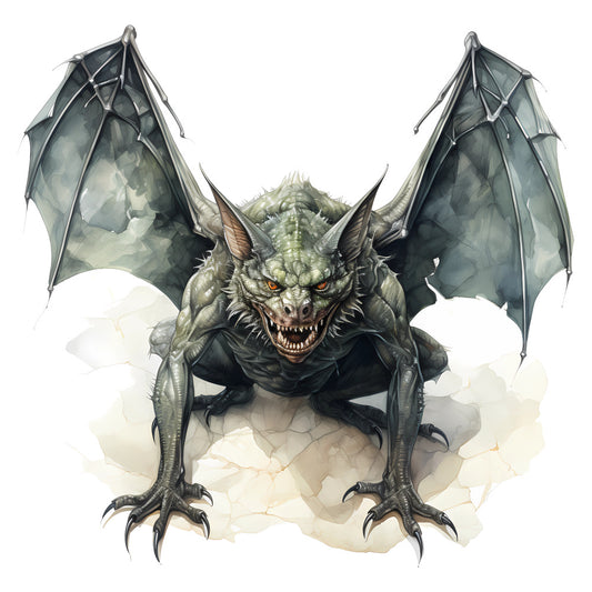 dark gray, slate gray, sage green, charcoal, cream, burnt orange, fantasy, dragon, mythical creatures, monsters, gargoyle, demonic, gothic, dark fantasy, horror, wings, supernatural, magical, spooky, scary, halloween, menacing, aggressive, evil, dark theme, creature design, monster art, fantasy illustration