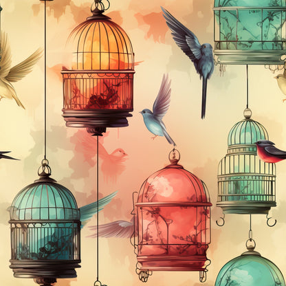 Gilded Aviary Pattern 3 Minky Fabric
