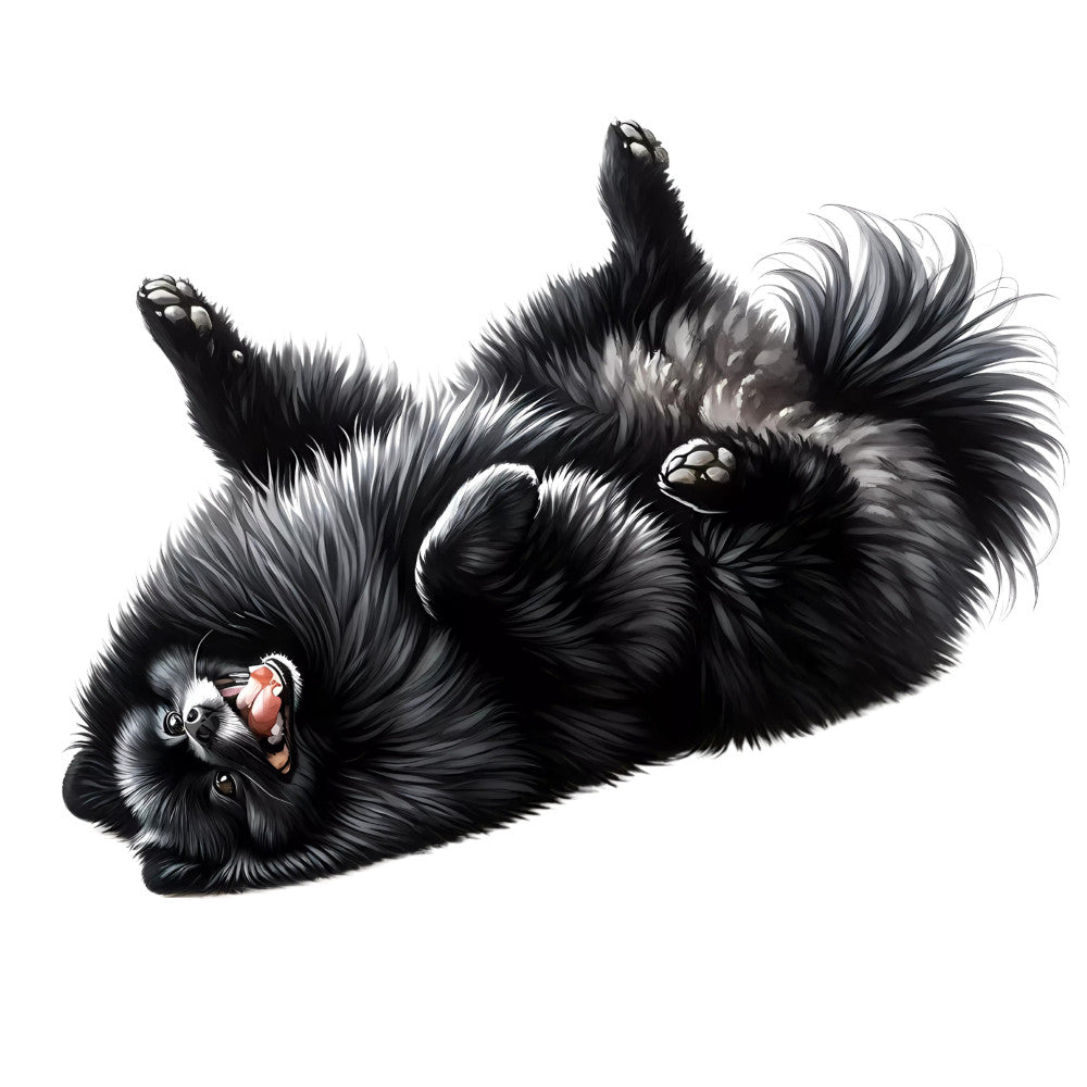 black cat, playful cat, fluffy cat, cute cat, kitten, animal, cat lover, whimsical, charcoal black, gray, monochrome, black and white, cat illustration, playful animals, pets, feline, upside down cat, belly up, humorous, fun, children's, kids fabric, cat print, detailed artwork, modern, contemporary, animal lover, pet themed, paw pads