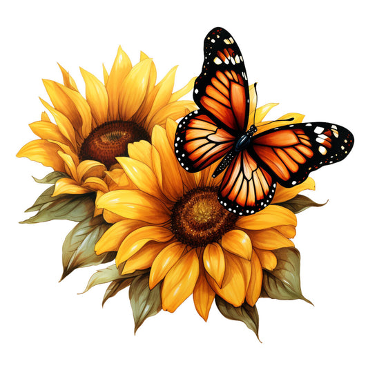 Sunflowers and Butterflies Fabric Panel 29