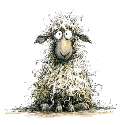 sheep, whimsical, farmhouse, animals, cream, tan, beige, black, ink sketch, charcoal, rustic, children's, adorable, quirky, folk art, cottage core, pastoral, woolly, illustrated, character, storybook, playful, country, organic, hand-drawn, primitive, endearing, farm animals, cream and black, neutral tones
