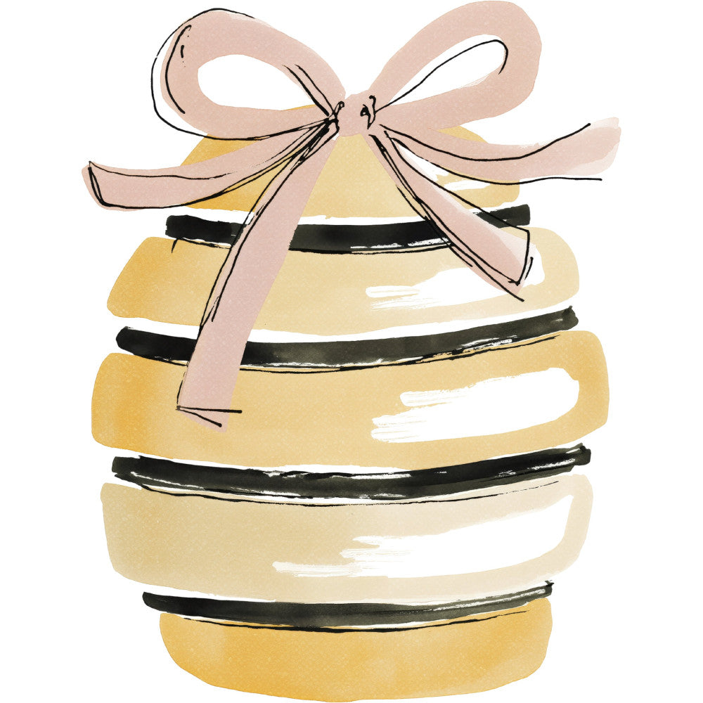 blush pink, pale yellow, cream, black, gift wrapped, bow, stacked presents, feminine, modern, elegant, whimsical, contemporary, gifts, celebration, birthday, anniversary, holiday, luxury, chic, minimalist, fashion illustration, graphic, stylized, decorative, home decor, wall art, nursery, baby shower, greeting card, gift box design