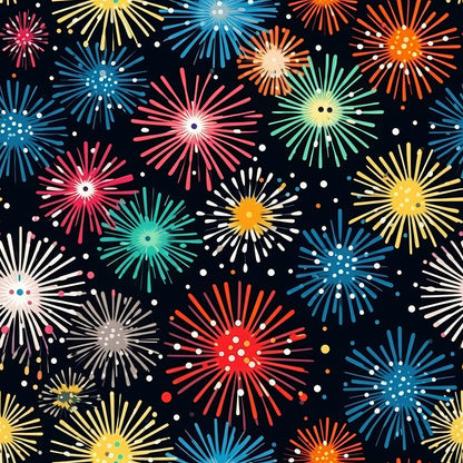 Colorful Fireworks Pattern 6 Quilting Cotton Fabric