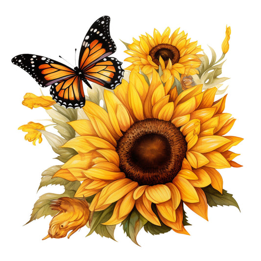 Sunflowers and Butterflies Fabric Panel 8