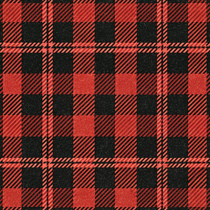 Classic Red and Black Buffalo Plaid Pattern 7 Quilting Cotton Fabric