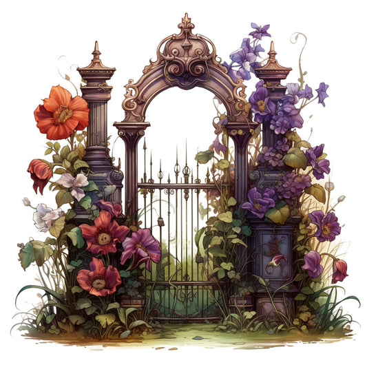 Floral Steampunk Fabric Panel 40