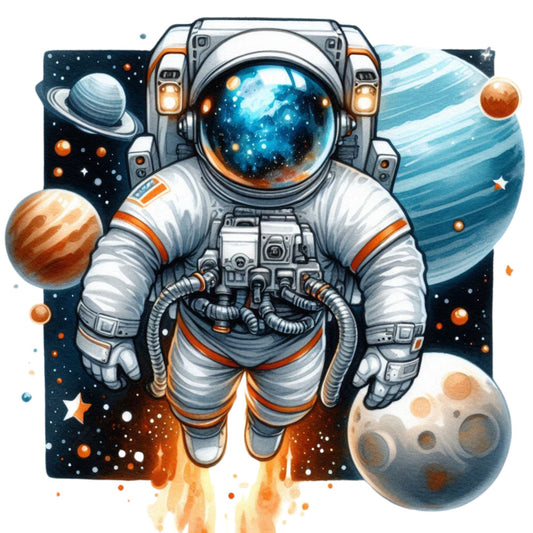 Cute Little Astronaut Fabric Panel 20