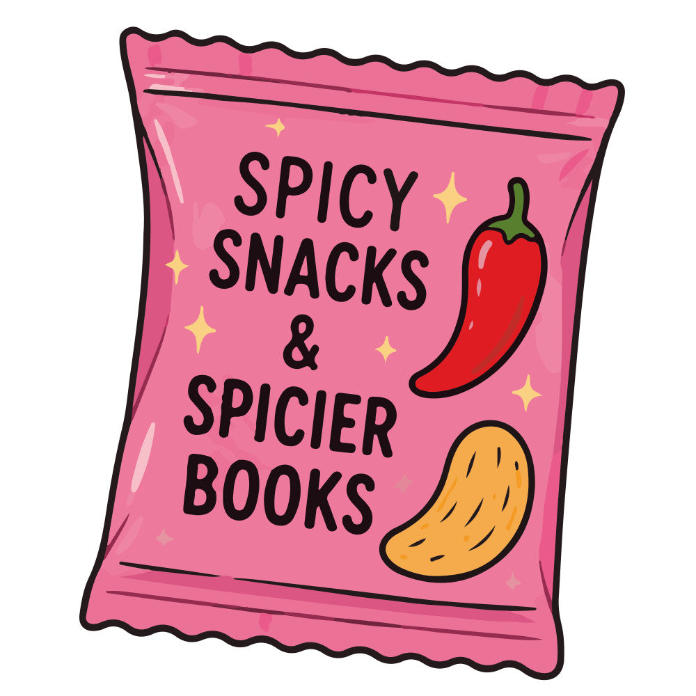 hot pink, coral pink, red, golden yellow, spicy snacks, spicier books, chili pepper, cashew, stars, sparkles, whimsical, playful, fun, food themed, book lover, reader gift, literary themed, modern, bright colors, vibrant, novelty, humorous, witty, contemporary, gift fabric, book themed, food and books, trendy, colorful, statement fabric