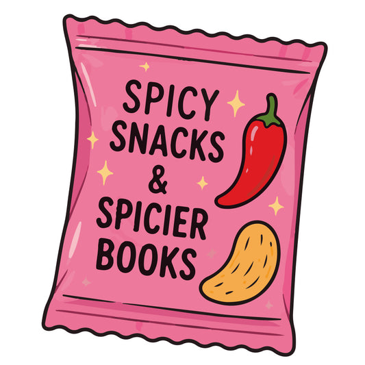 hot pink, coral pink, red, golden yellow, spicy snacks, spicier books, chili pepper, cashew, stars, sparkles, whimsical, playful, fun, food themed, book lover, reader gift, literary themed, modern, bright colors, vibrant, novelty, humorous, witty, contemporary, gift fabric, book themed, food and books, trendy, colorful, statement fabric