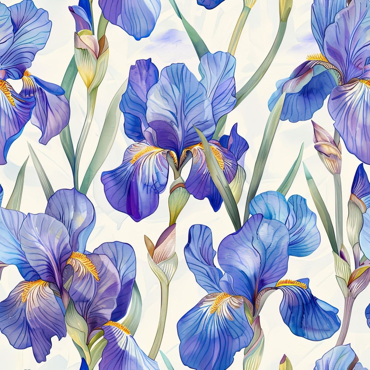 Indigo Garden Pattern 1 Minky Fabric