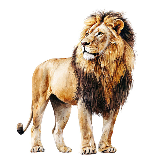 Watercolor Lion Fabric Panel 24