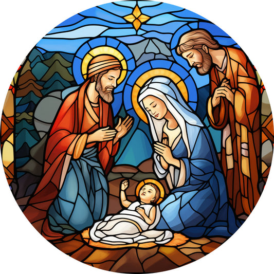 Nativity Christmas Ornaments Fabric Panel 25