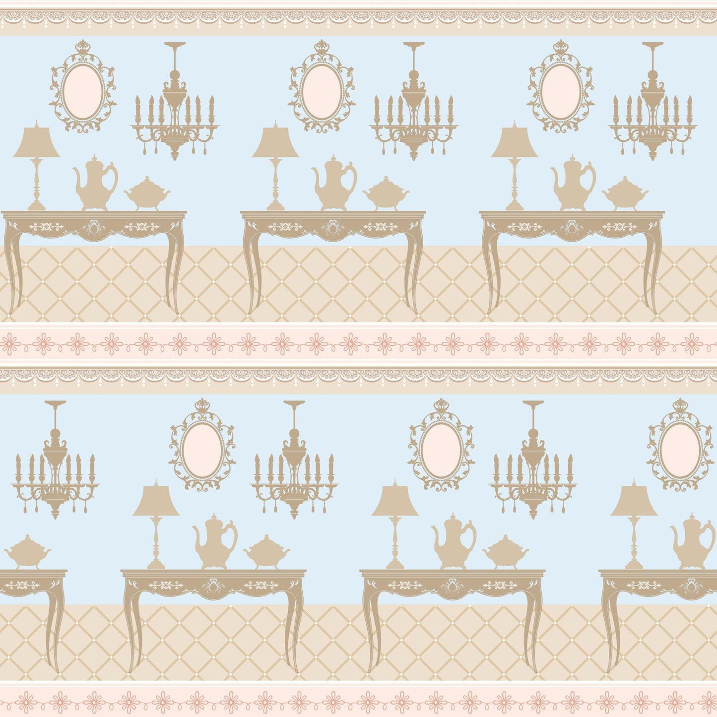 Pink Tea Party Pattern 10 Quilting Cotton Fabric