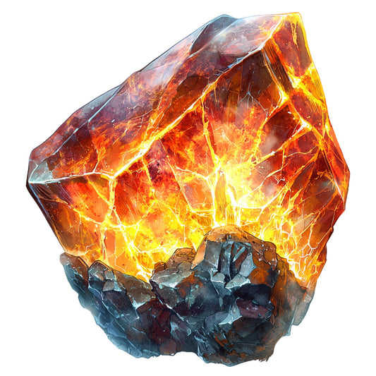 Fire Moon Crystals Fabric Panel 29