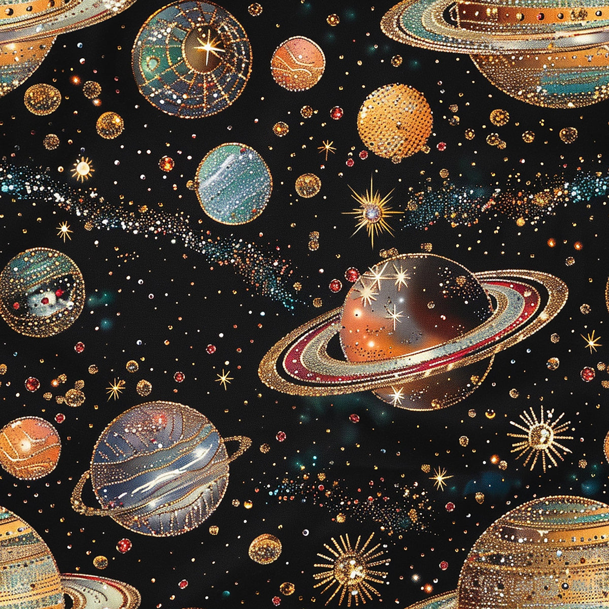 Gilded Galaxy Pattern 2 Minky Fabric