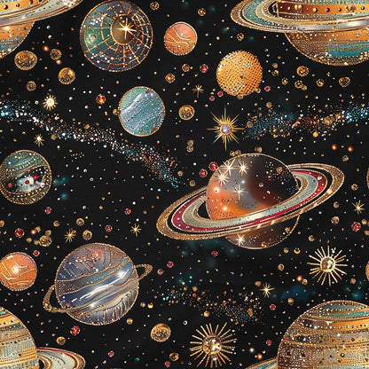 Gilded Galaxy Pattern 2 Minky Fabric